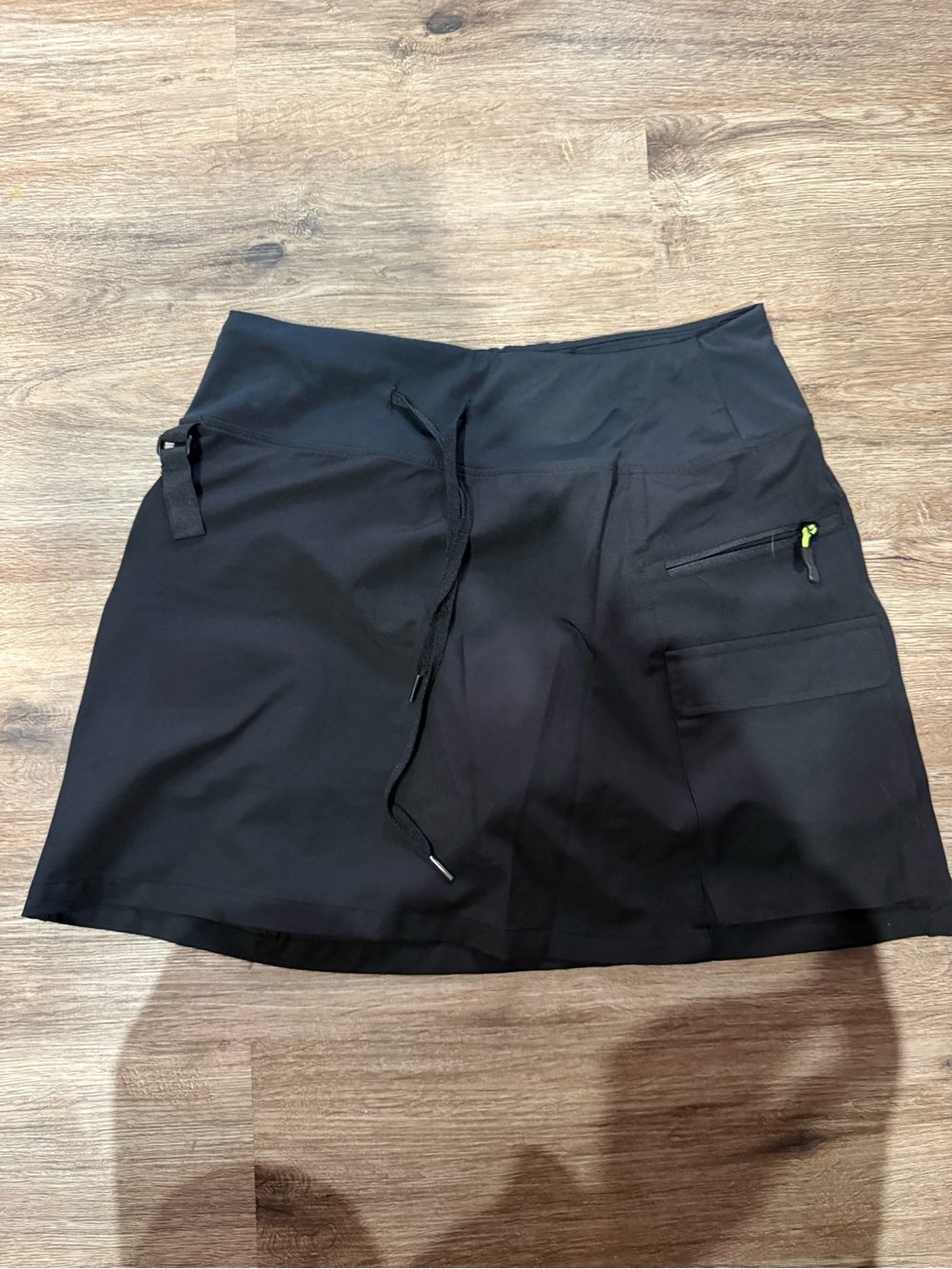 Women's Black Active Skort with Zip Pocket